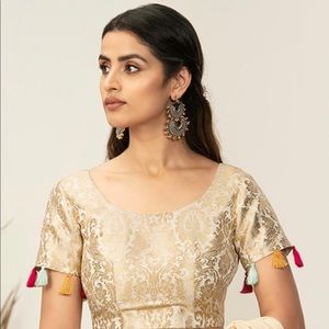 Payal Songhal for Indya Ivory Brocade Crop Top